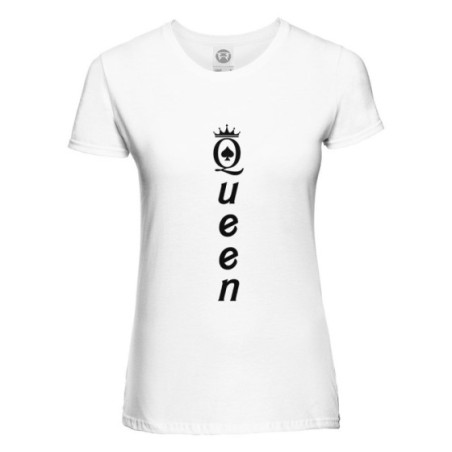 T-shirt donna personalizzabile con nome queen verticale