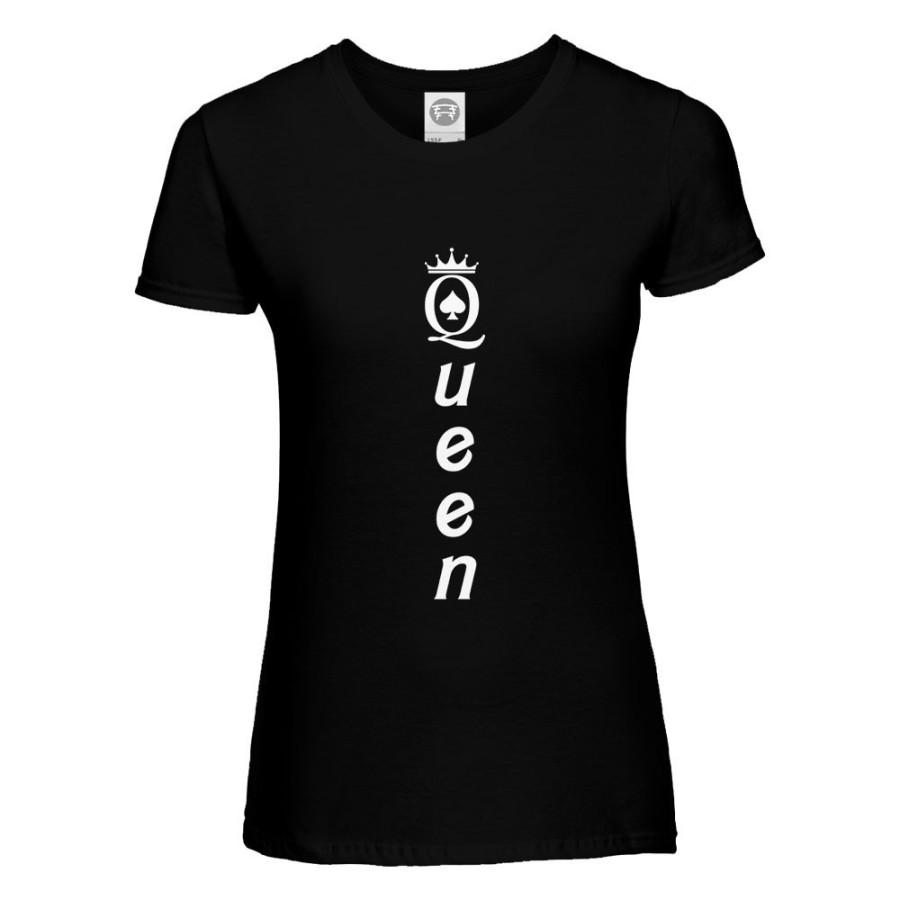 T-shirt donna personalizzabile con nome queen verticale Love