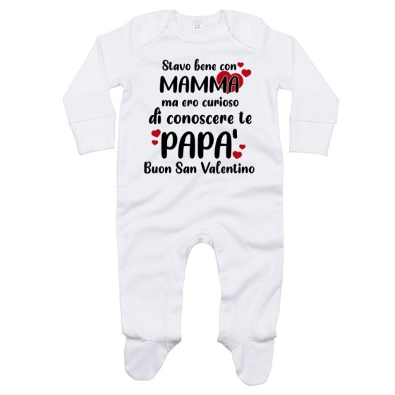 Tutina neonato stavo bene con mamma ma ero curioso di conoscere te papà buon san valentino Love