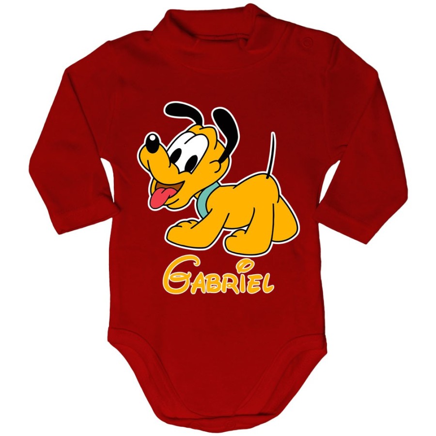 Body lupetto neonato personalizzato con nome baby pluto Cartoon