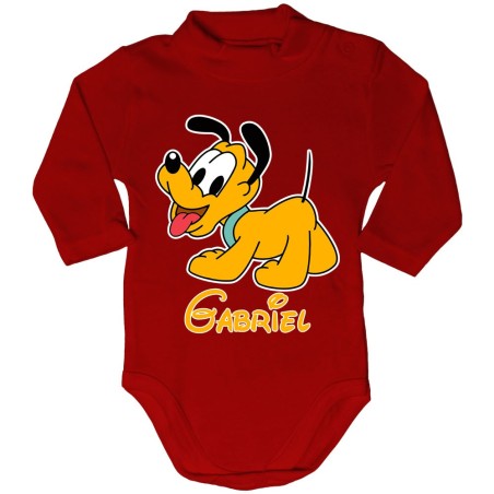 Body lupetto neonato personalizzato con nome baby pluto Cartoon