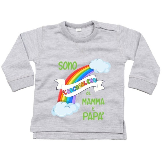 Felpa neonato sono l'arcobaleno di mamma e papà Per la famiglia