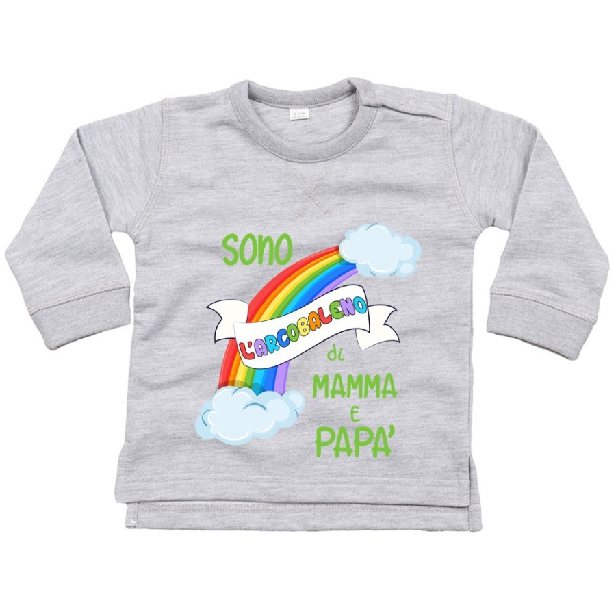 Felpa neonato sono l'arcobaleno di mamma e papà Per la famiglia
