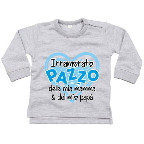 Felpa neonato innamorato pazzo della mia mamma e del mio papà Per la famiglia