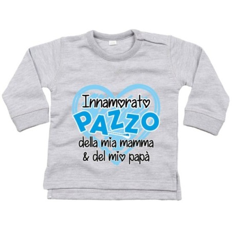 Felpa neonato innamorato pazzo della mia mamma e del mio...