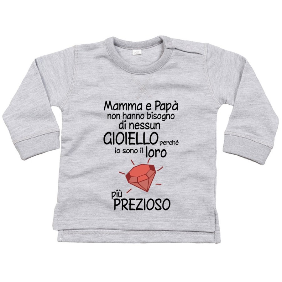 Felpa mamma papà non hanno bisogno di nessun gioiello perchè sono il suo diamante più prezioso Per la famiglia