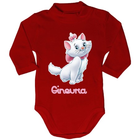Body lupetto neonata personalizzato con nome minou Cartoon
