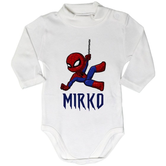 Body lupetto neonato personalizzato con nome baby spiderman Cartoon