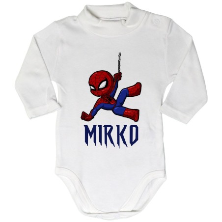 Body lupetto neonato personalizzato con nome baby spiderman