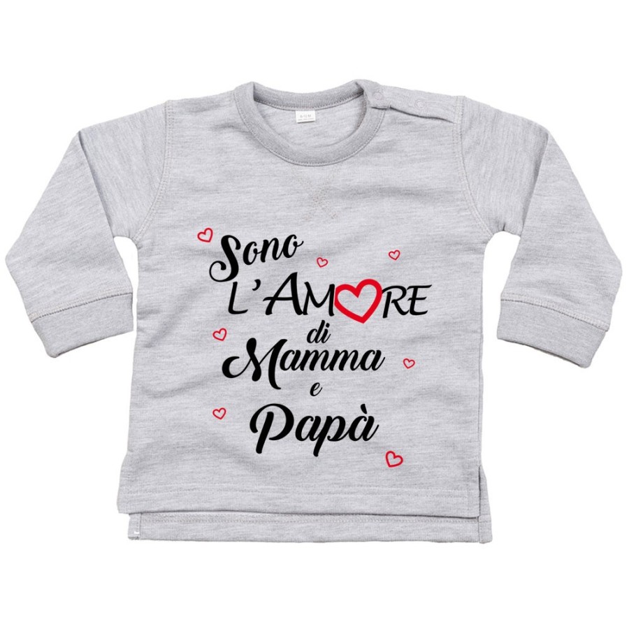 Felpa neonato sono l'amore di mamma e papà Per la famiglia
