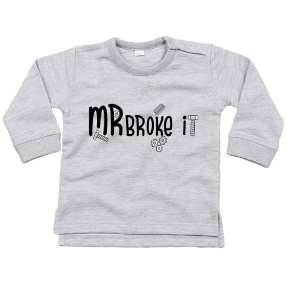 Felpa neonato mr mrs broke it Per la famiglia
