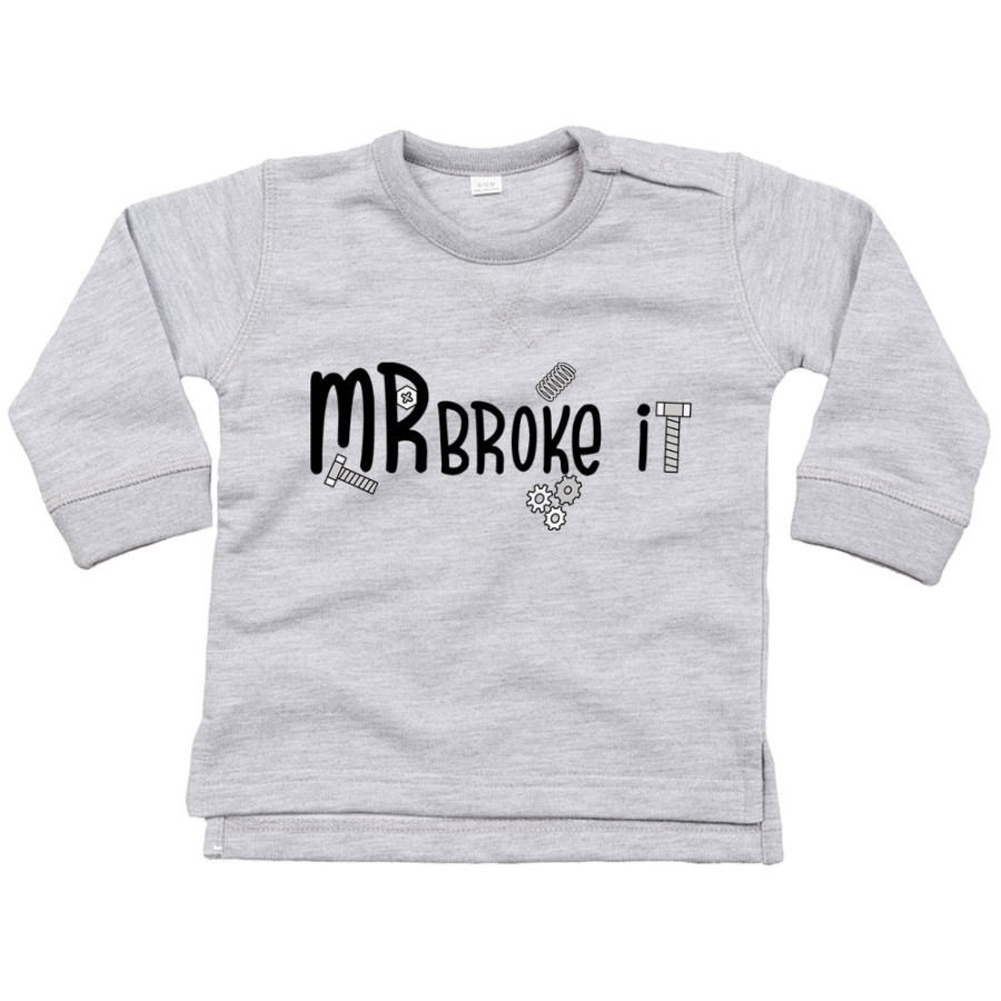 Felpa neonato mr mrs broke it Per la famiglia