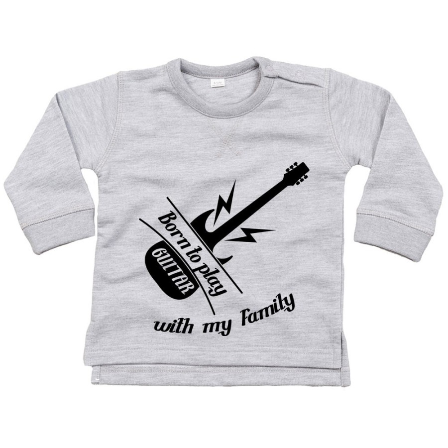 Felpa neonato born to play guitar with my family Per la famiglia