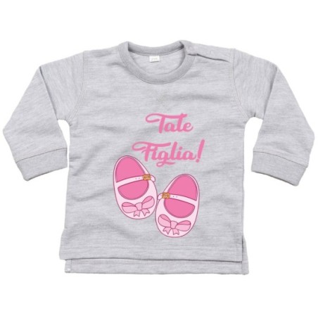 Felpa neonata tale figlia con scarpine di danza