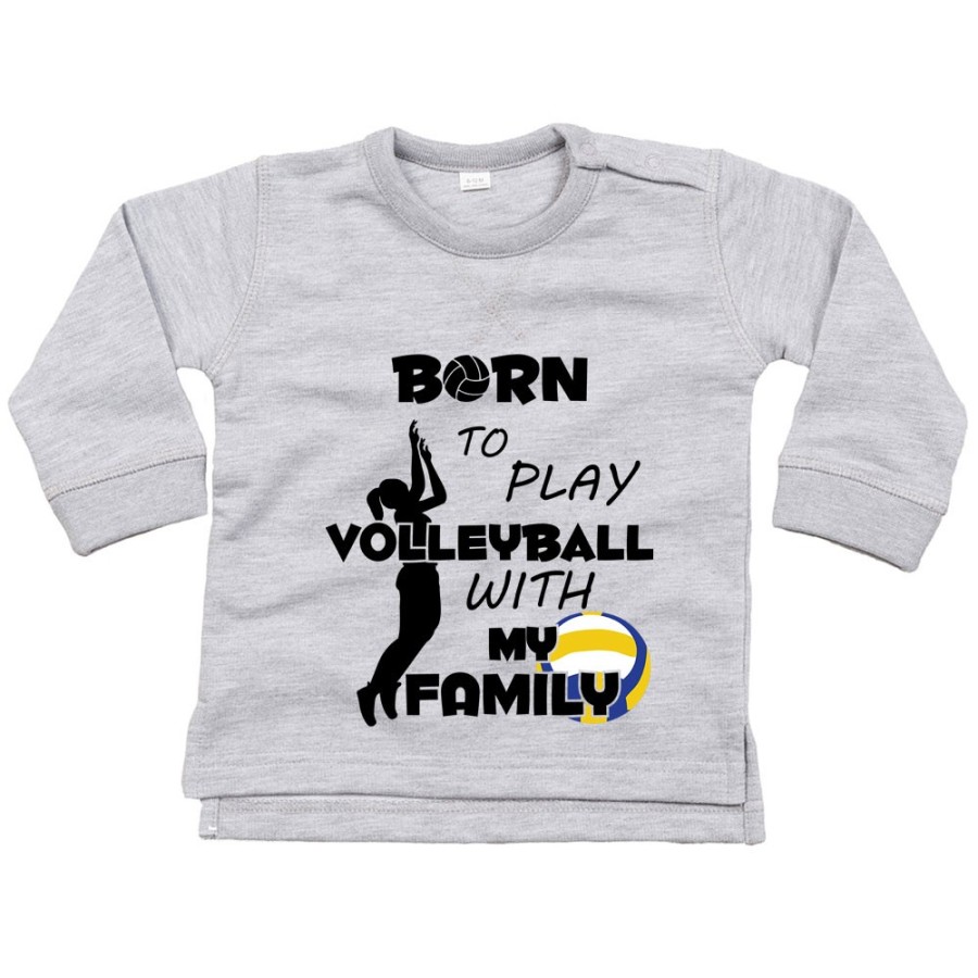 Felpa neonato born to play volleyball with my family Per la famiglia