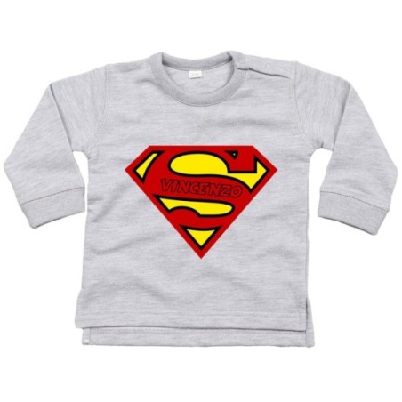 Felpa neonato personalizzata con nome super baby