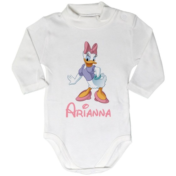 Body lupetto neonata personalizzato con nome paperina Cartoon