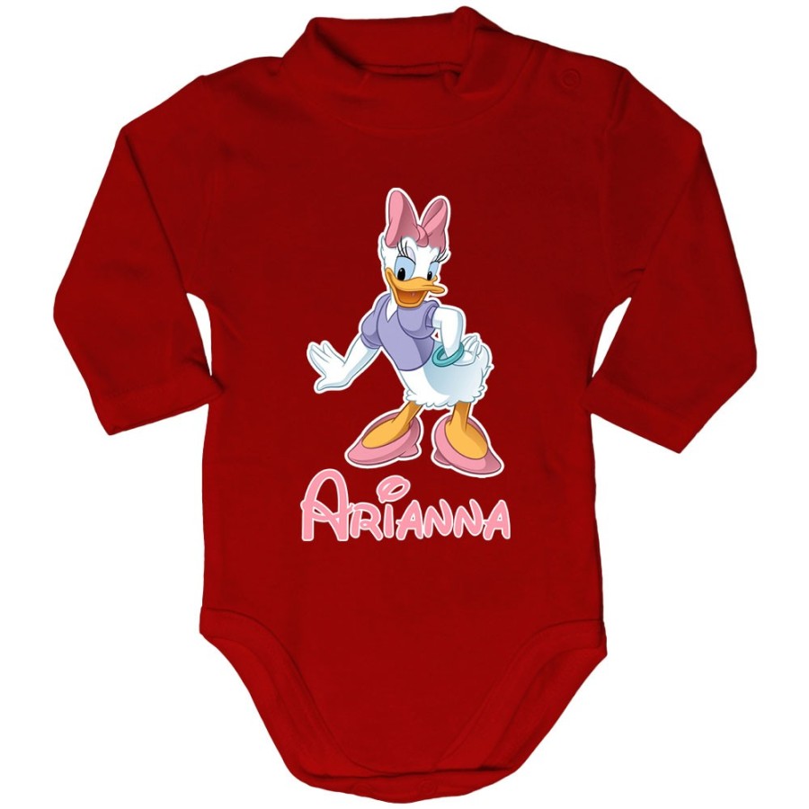 Body lupetto neonata personalizzato con nome paperina Cartoon