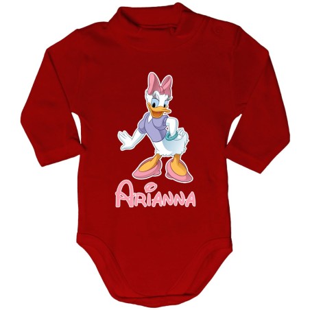 Body lupetto neonata personalizzato con nome paperina Cartoon