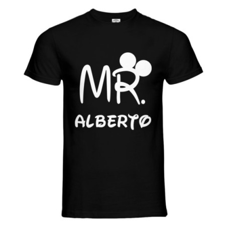 T-shirt uomo personalizzabile con nome mr con orecchie Love