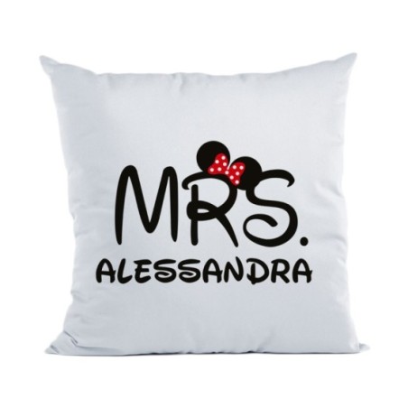 Cuscino personalizzabile con nome mrs con orecchie
