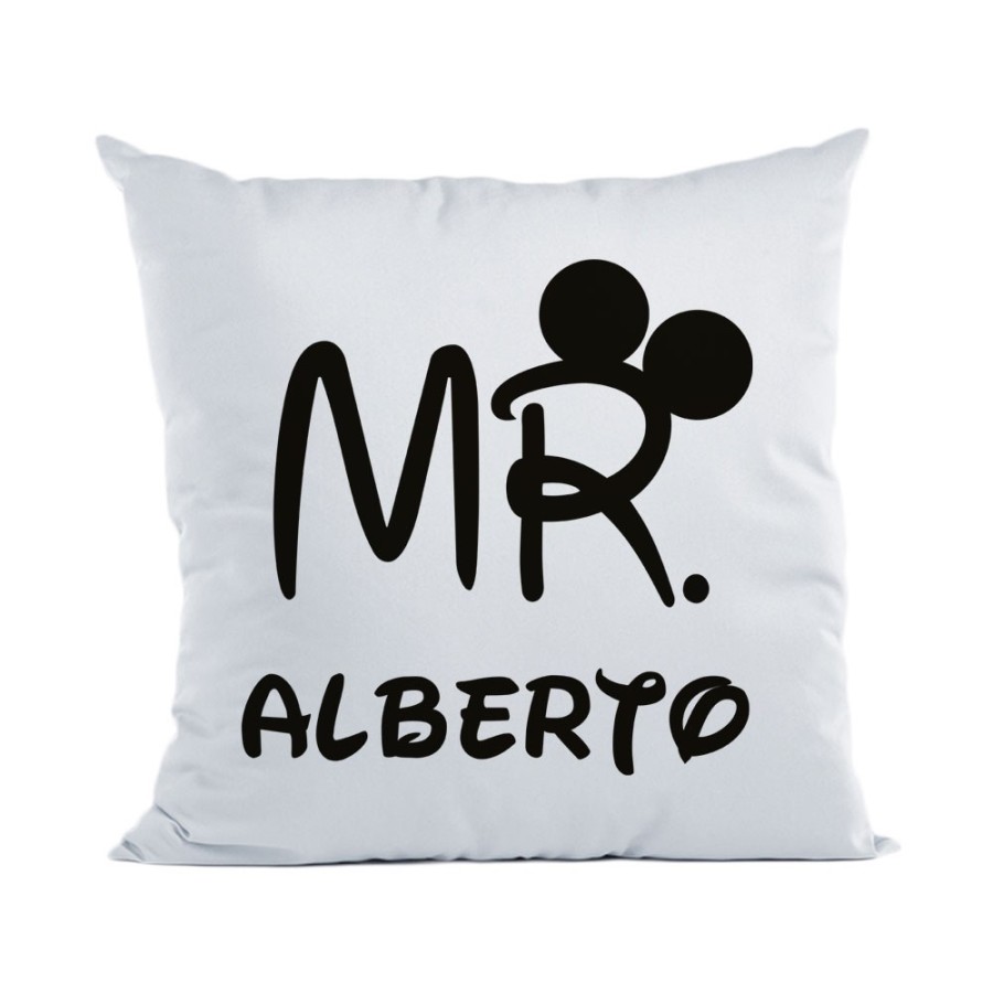 Cuscino personalizzabile con nome mr con orecchie Love