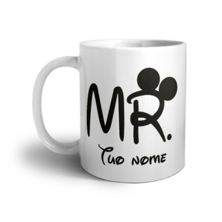Tazza personalizzabile con nome mr con orecchie