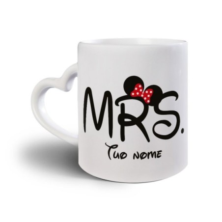 Tazza personalizzabile con nome mrs con orecchie Love