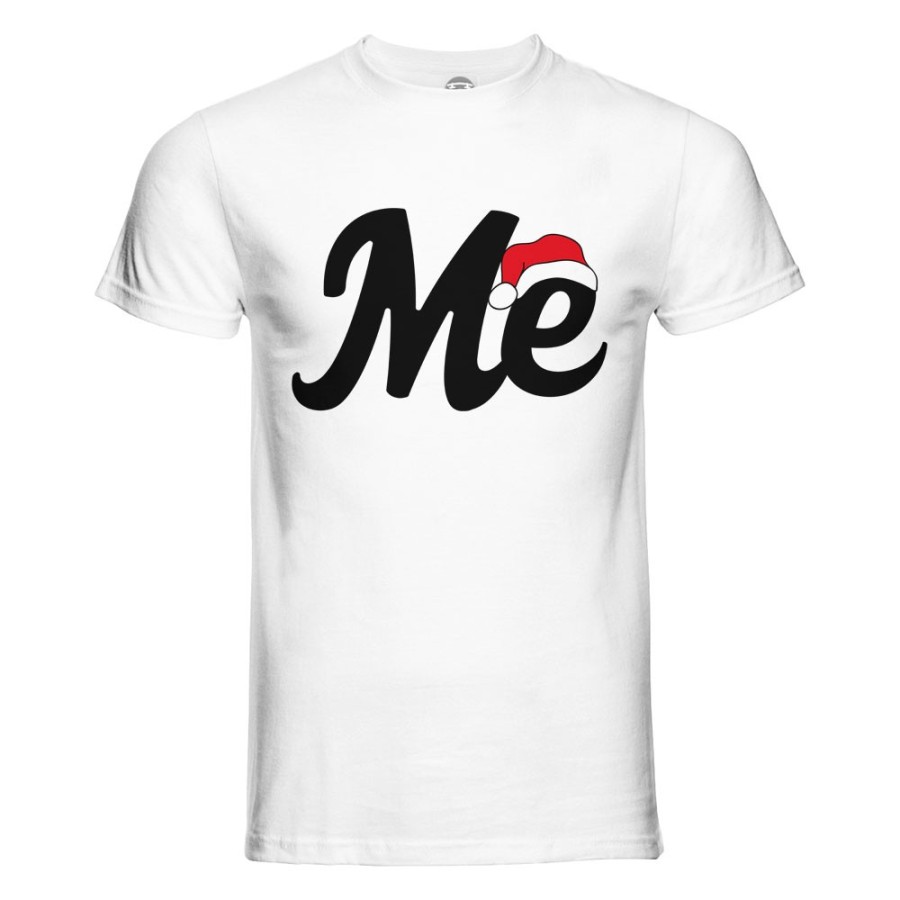T-shirt uomo personalizzabile con nome me con cappello natalizio Natale