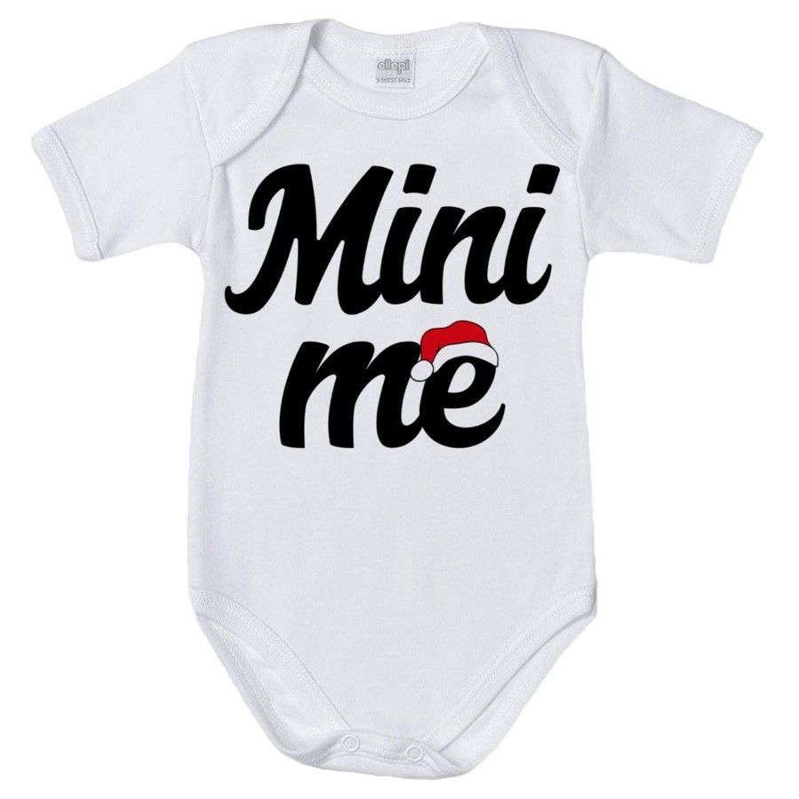 Body neonato personalizzabile con nome mini me con cappello natalizio Natale