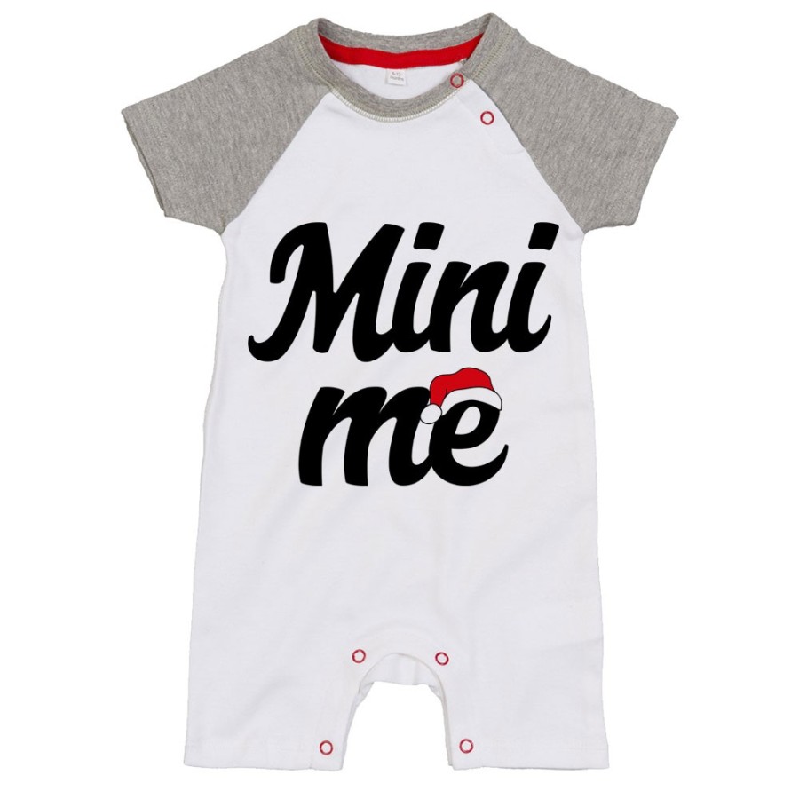 Pagliaccetto neonato personalizzabile con nome mini me con cappello natalizio Natale