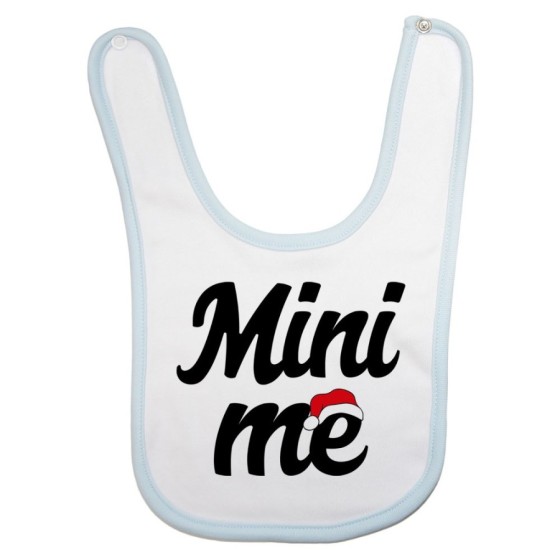 Bavaglino neonato personalizzabile con nome mini me con cappello natalizio Natale