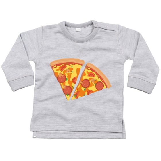 Felpa neonato due spicchi di pizza Per la famiglia