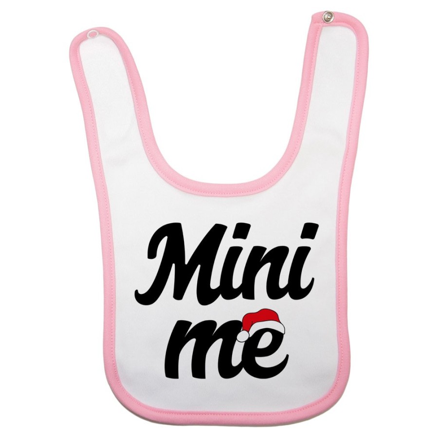 Bavaglino neonato personalizzabile con nome mini me con cappello natalizio Natale
