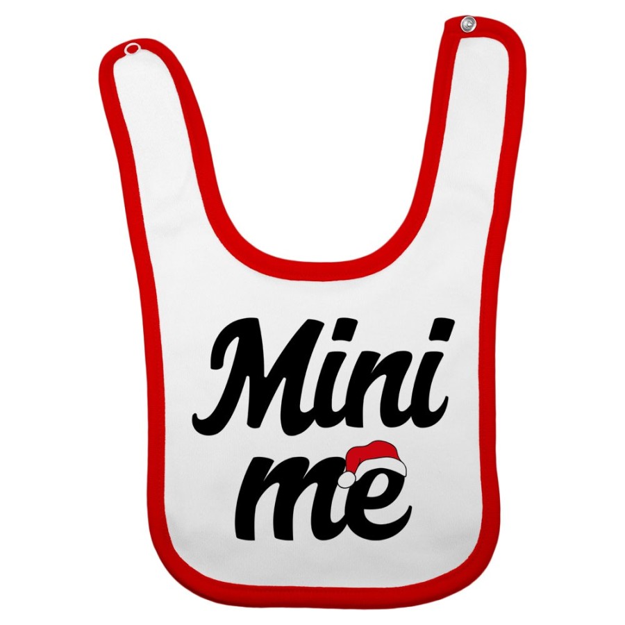Bavaglino neonato personalizzabile con nome mini me con cappello natalizio Natale