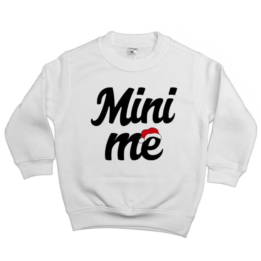 Felpa bambino personalizzabile con nome mini me con cappello natalizio Natale