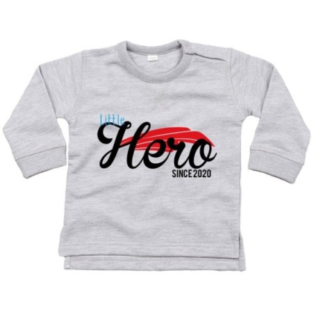 Felpa neonato personalizzata con anno little hero since