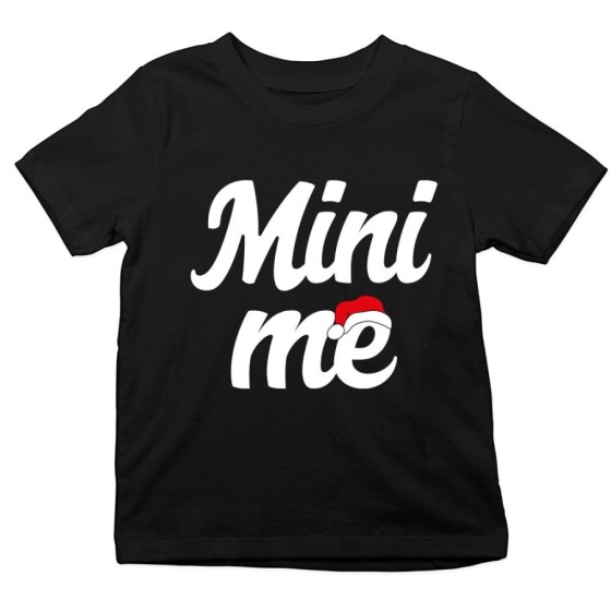T-shirt bambino personalizzabile con nome mini me con cappello natalizio Natale