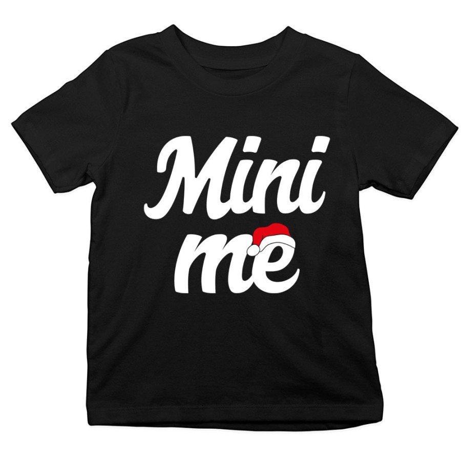 T-shirt bambino personalizzabile con nome mini me con cappello natalizio Natale