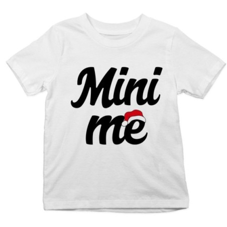 T-shirt bambino personalizzabile con nome mini me con cappello natalizio Natale