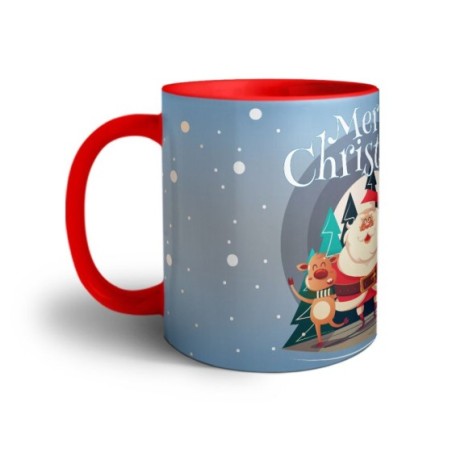 Tazza merry christmas con babbo natale e renne Natale