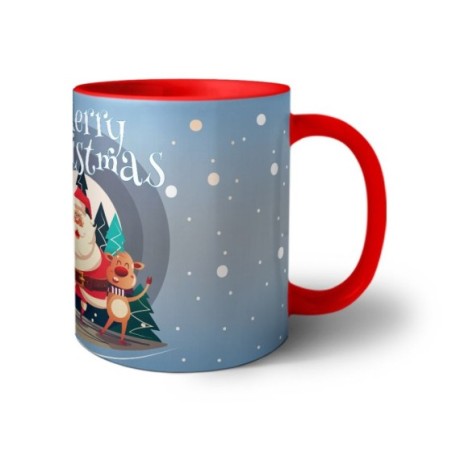 Tazza merry christmas con babbo natale e renne Natale