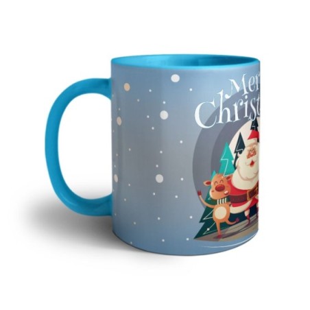 Tazza merry christmas con babbo natale e renne Natale