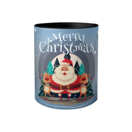 Tazza merry christmas con babbo natale e renne Natale