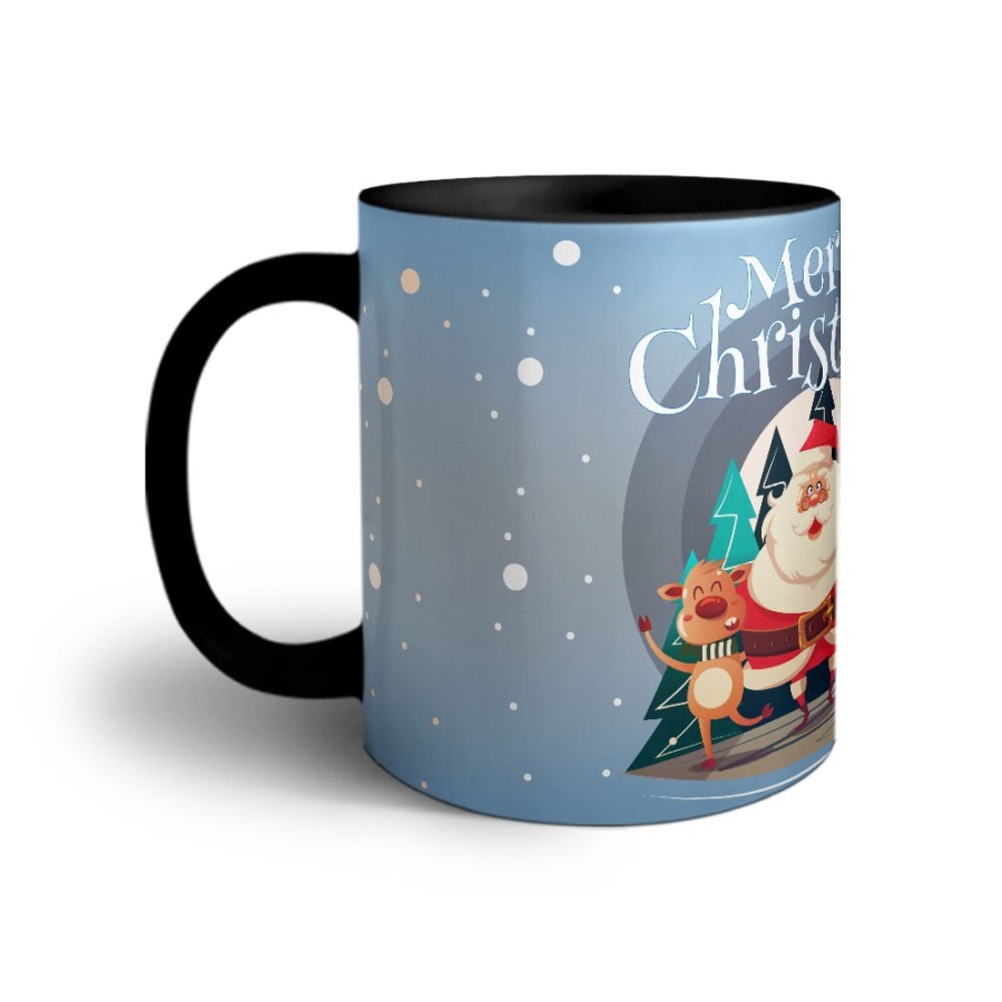 Tazza merry christmas con babbo natale e renne Natale