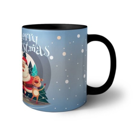 Tazza merry christmas con babbo natale e renne Natale