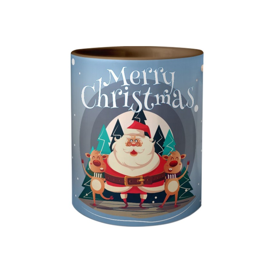 Tazza merry christmas con babbo natale e renne Natale