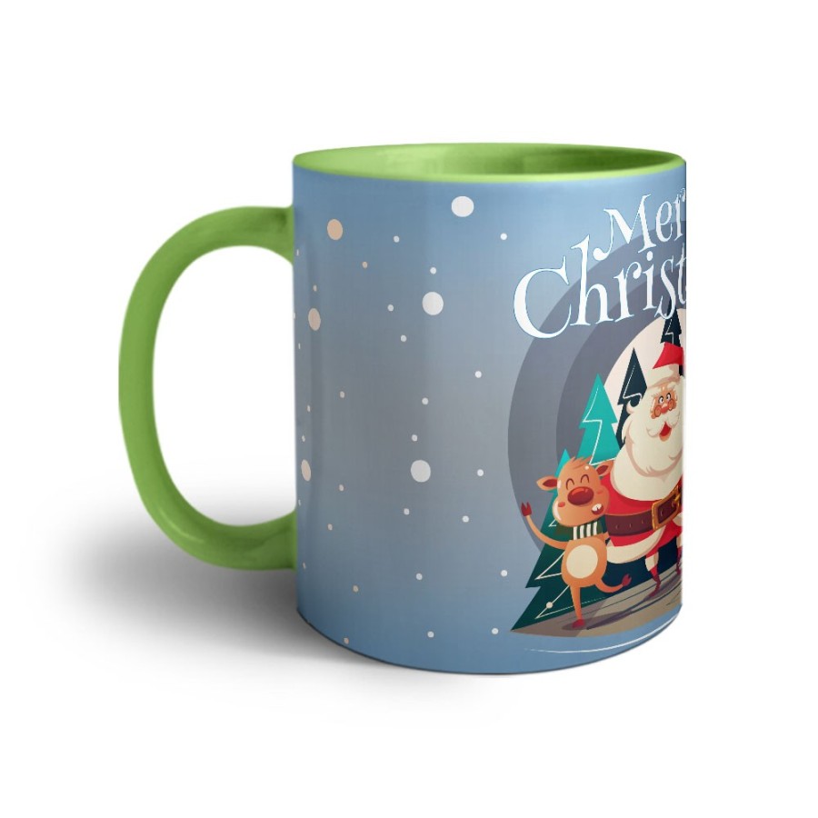 Tazza merry christmas con babbo natale e renne Natale