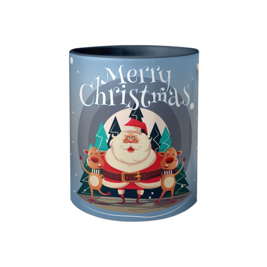 Tazza merry christmas con babbo natale e renne Natale