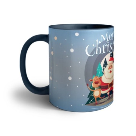 Tazza merry christmas con babbo natale e renne Natale